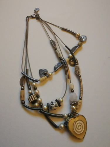 Collier métal vintage rangs - 4,